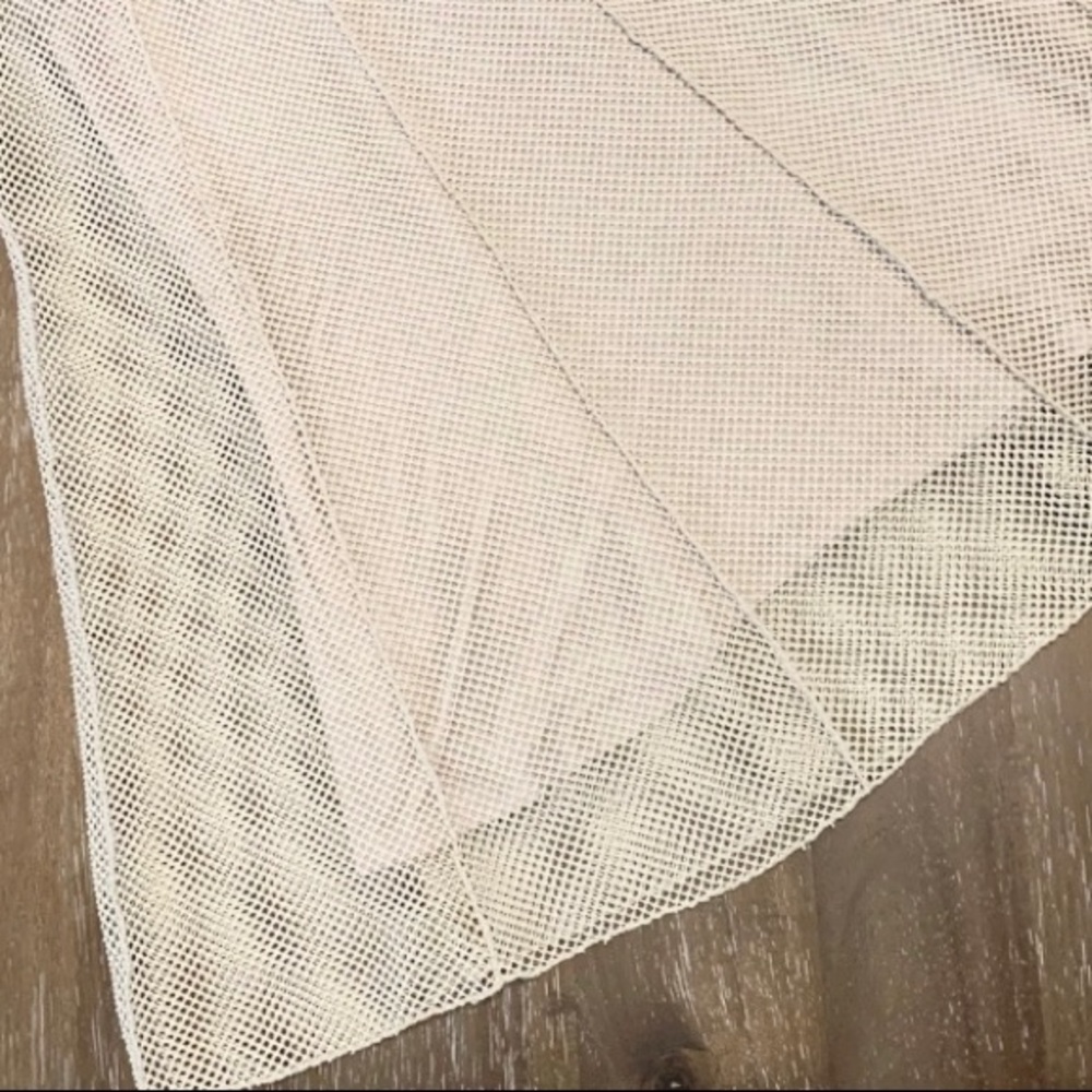 Lapis net cream tea length skirt m